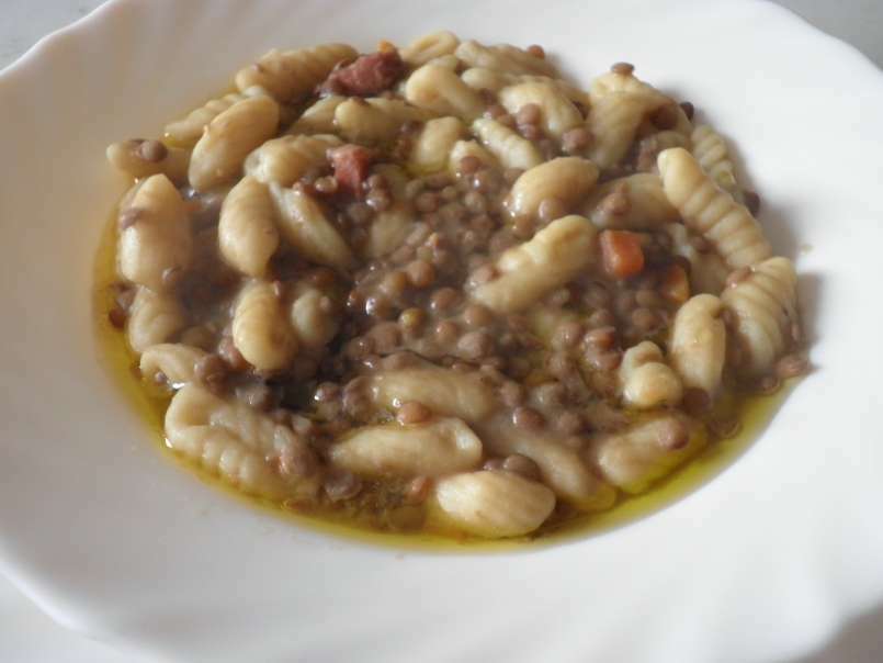 Minestra di lenticchie con Malloreddus e pancetta, foto 4