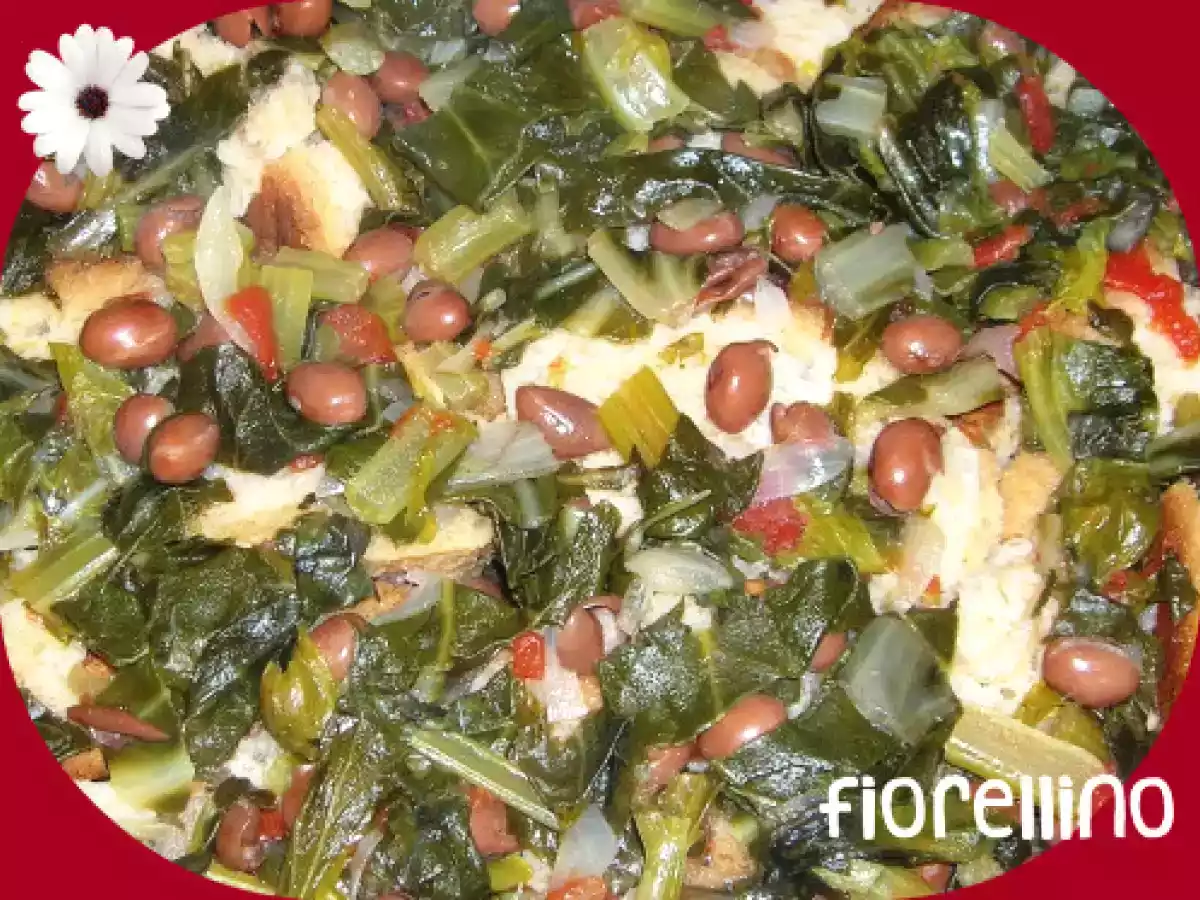 Minestra di pane con bieta e fagioli