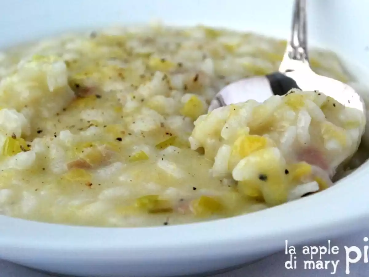 Minestra di riso e porri