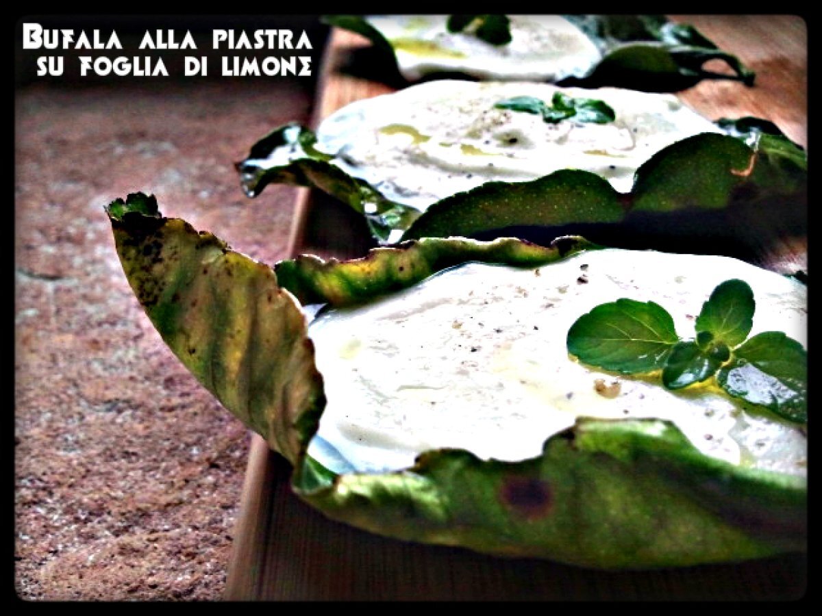 MOZZARELLA ALLA PIASTRA SU FOGLIA DI LIMONE