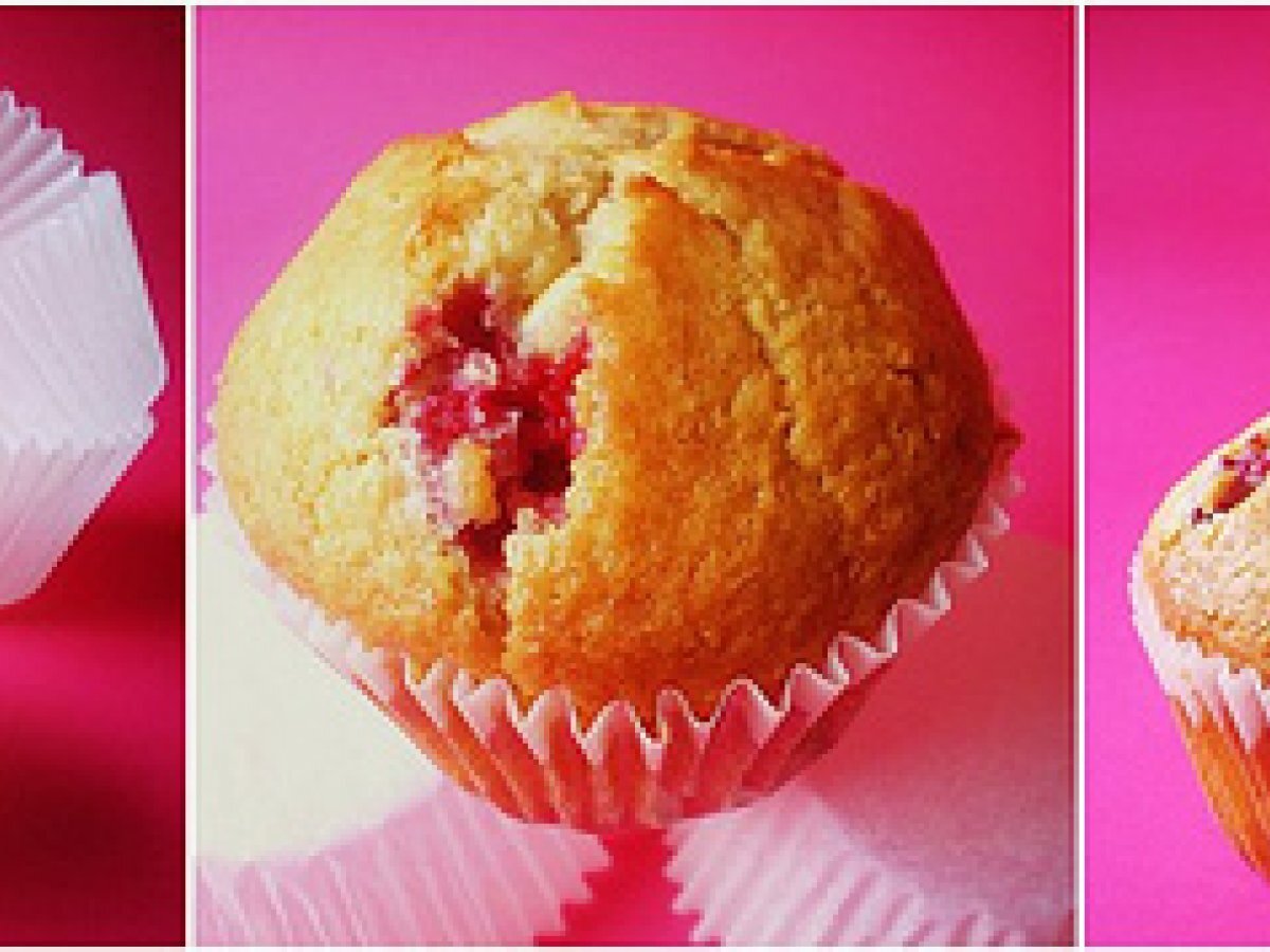 Muffin ai lamponi e cioccolato bianco