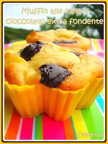 Muffin alle mele e cioccolato extra fondente