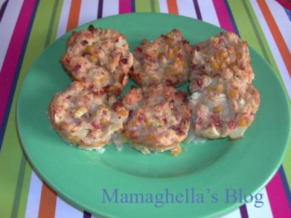 Muffin con pancetta e cipolle