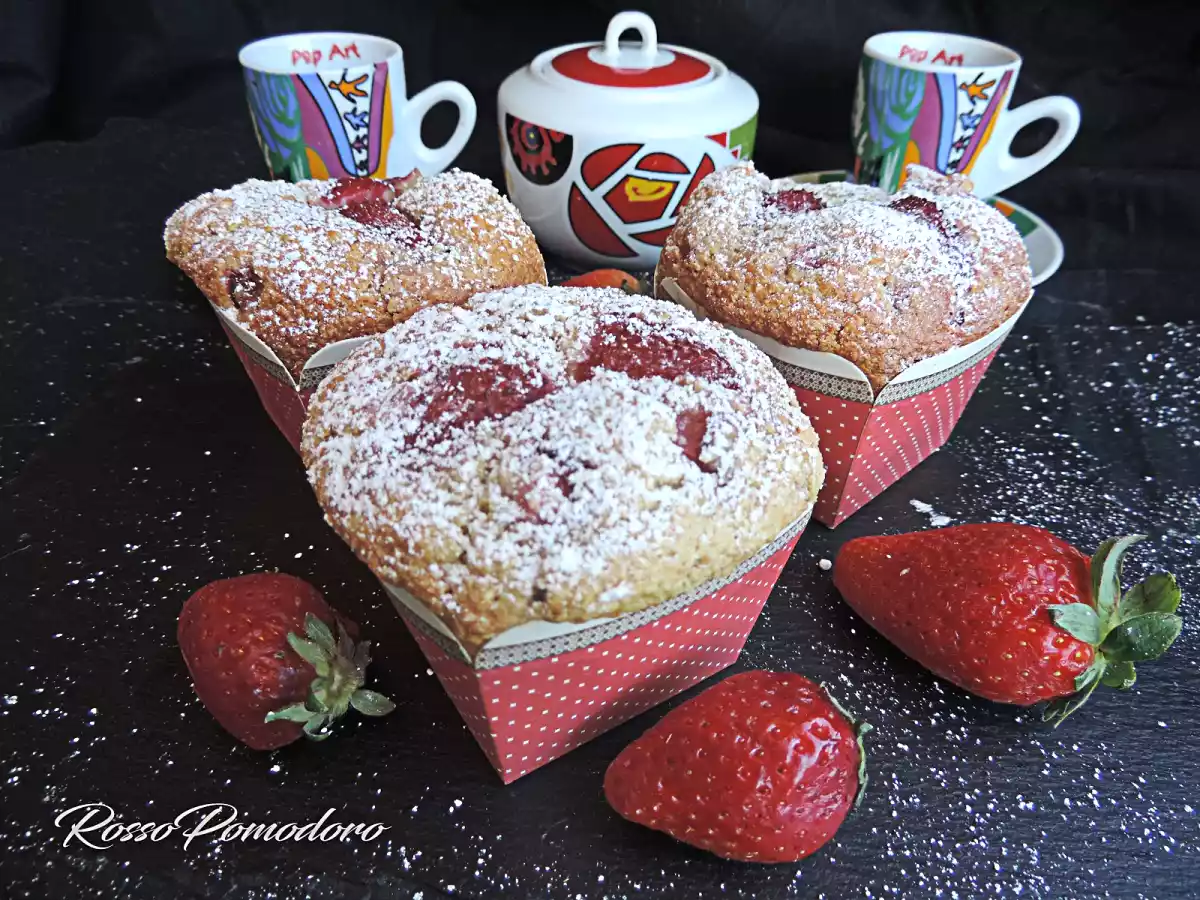 Muffin ricotta cocco e fragole (senza burro)