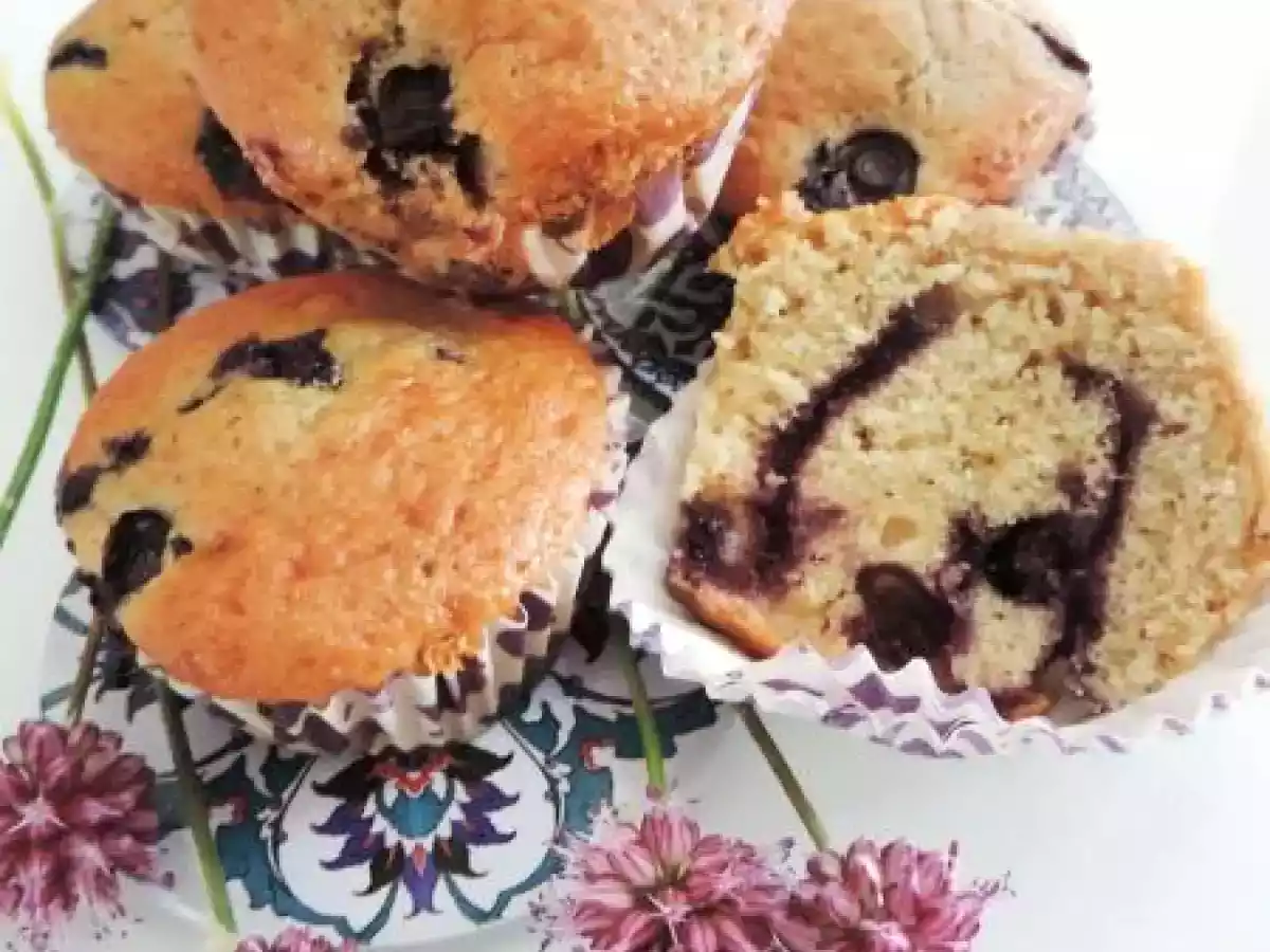 Muffin yogurt e mirtilli freschi (senza burro)