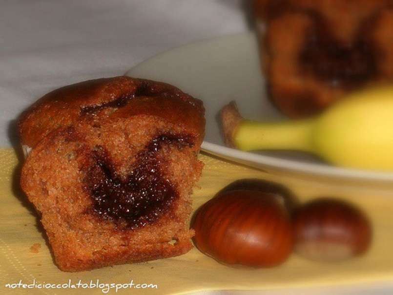 Muffins alla banana con farina di castagne e nutella, foto 3