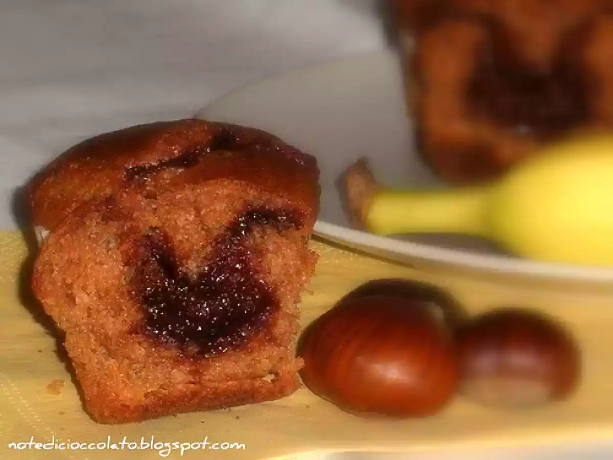 Muffins alla banana con farina di castagne e nutella - foto 3
