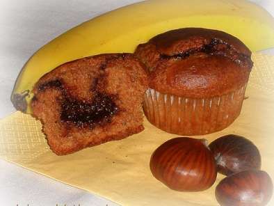 Muffins alla banana con farina di castagne e nutella