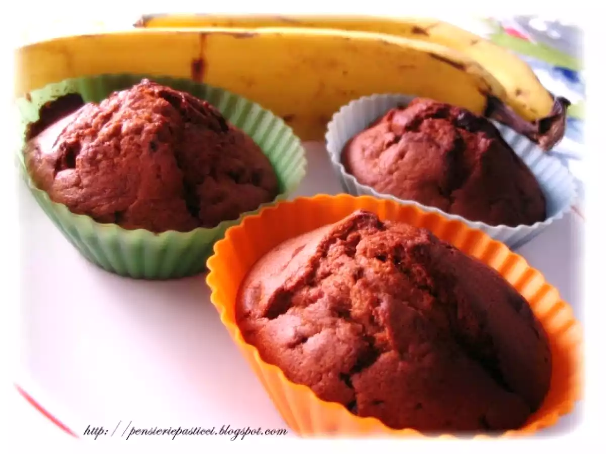 Muffins alla banana, noci e cioccolato - foto 3