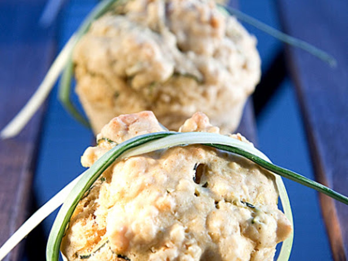 Muffins con zucchine e porri al curry