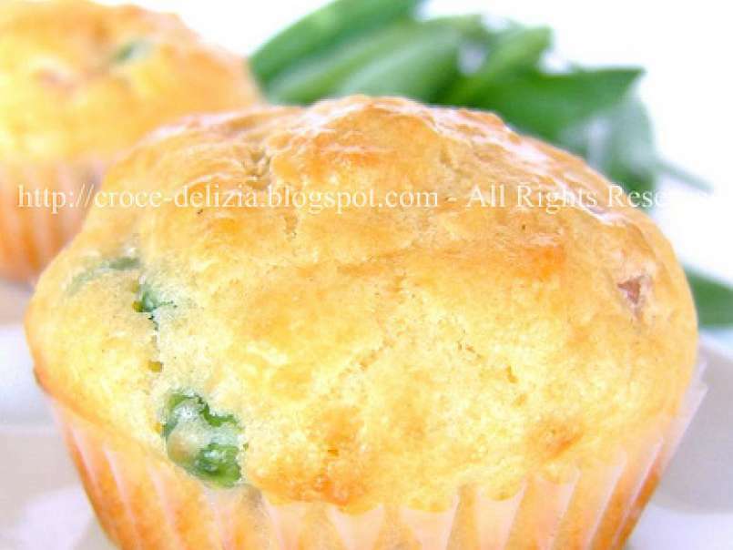 Muffins salati con prosciutto e piselli, foto 1