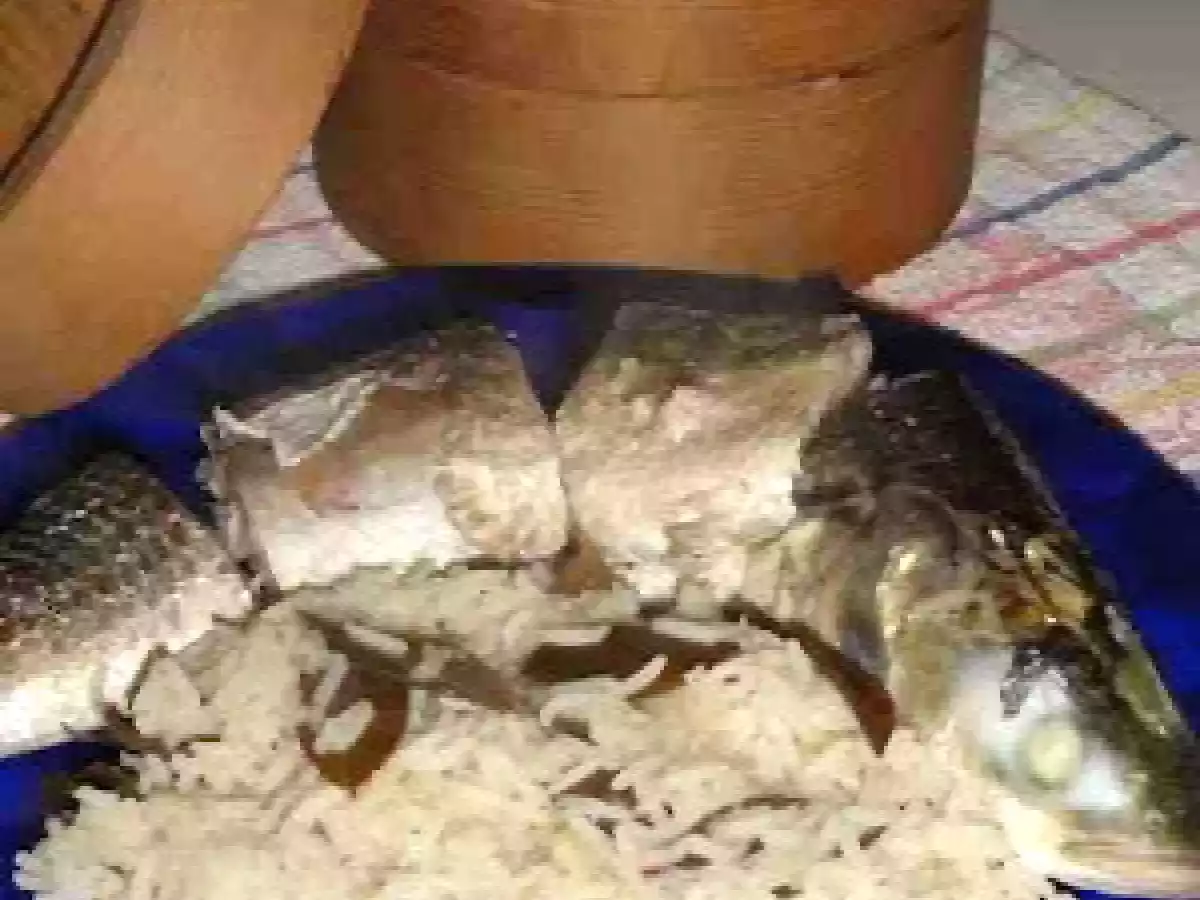 Muggine al vapore con aroma di mirto