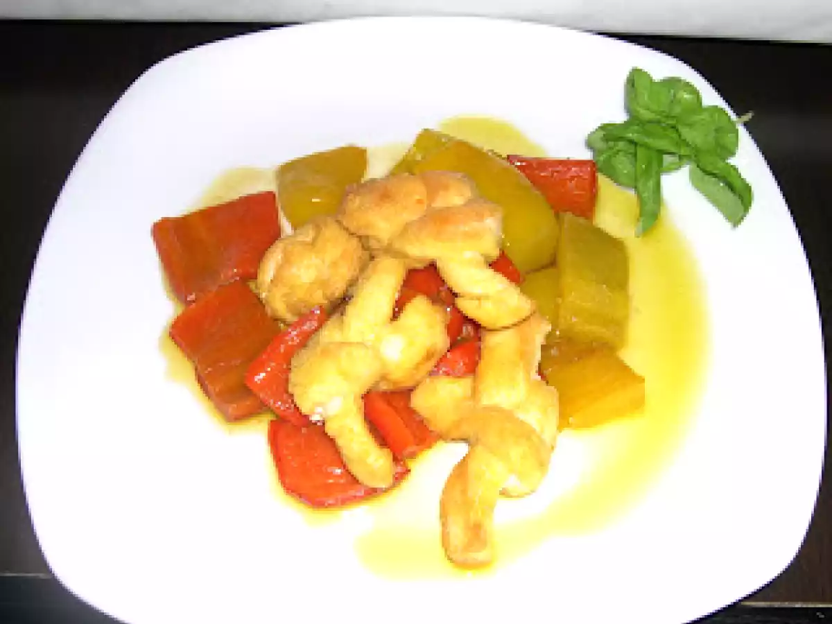 Nodini di pollo con peperoni