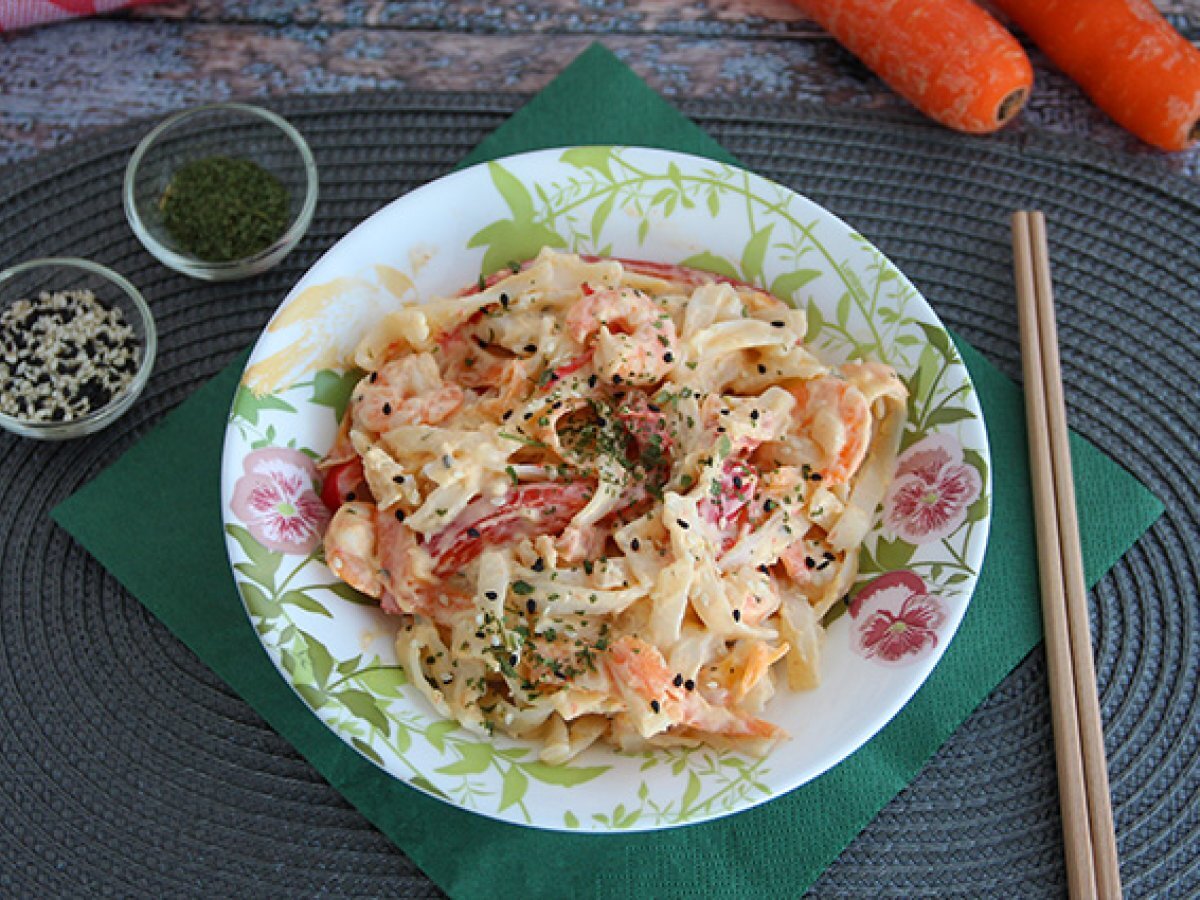 Noodles di riso con gamberi, latte di cocco e verdure - foto 3