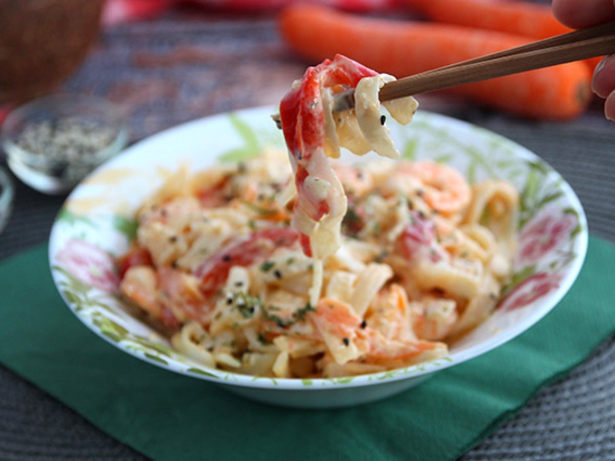 Noodles di riso con gamberi, latte di cocco e verdure - foto 4