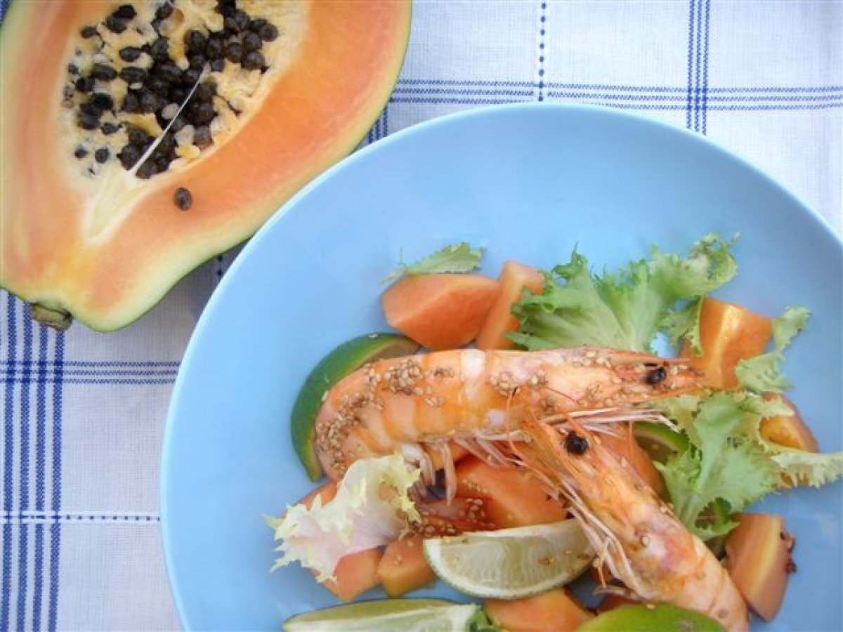 Only 5 ingerdients : Insalata di papaya e gamberoni _Garnèlaràk salàta papayaval, foto 2