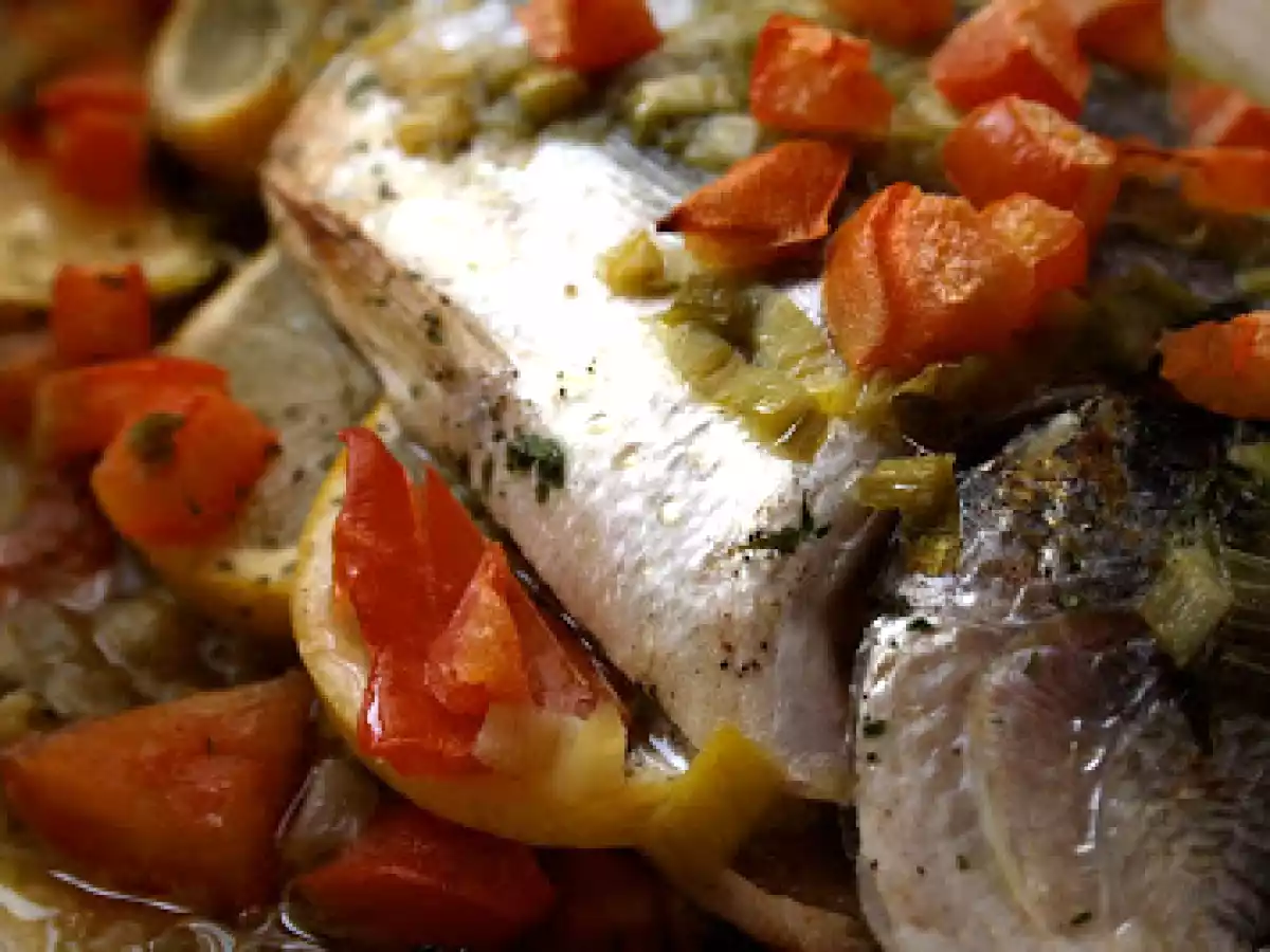 Orata al cartoccio con porri - foto 2