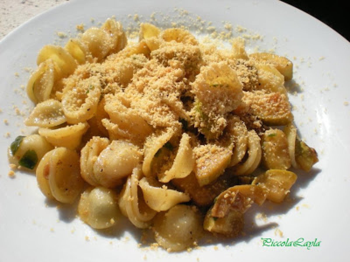 Orecchiette con Zucchine al Vino e Ricotta Salata