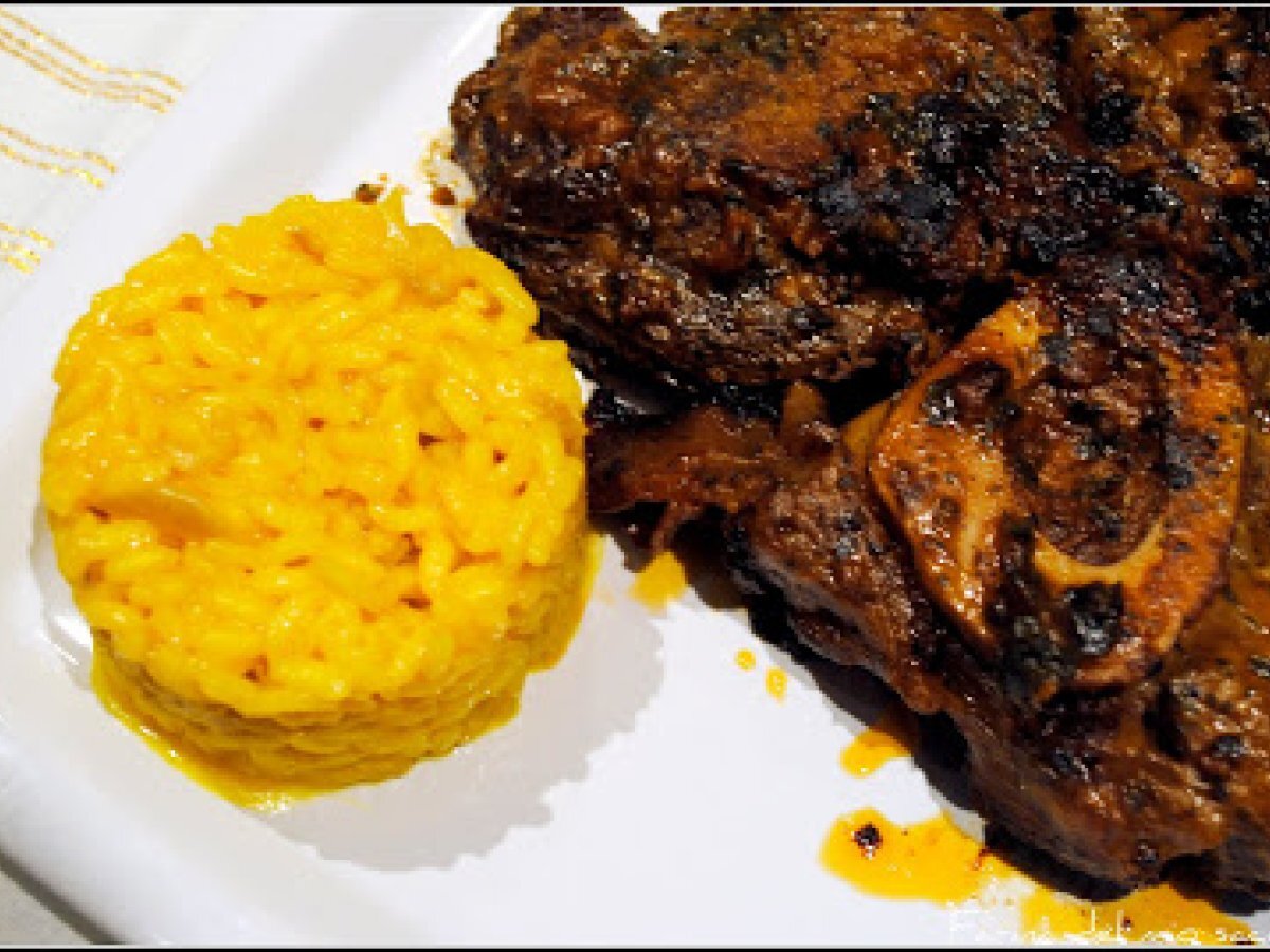 Ossibuchi alla milanese con risotto allo zafferano