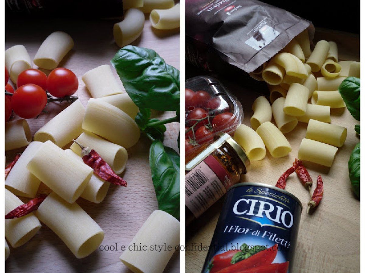 PACCHERI AI TRE POMODORI : fior di filetti - pomodori secchi - pomodorini, foto 4