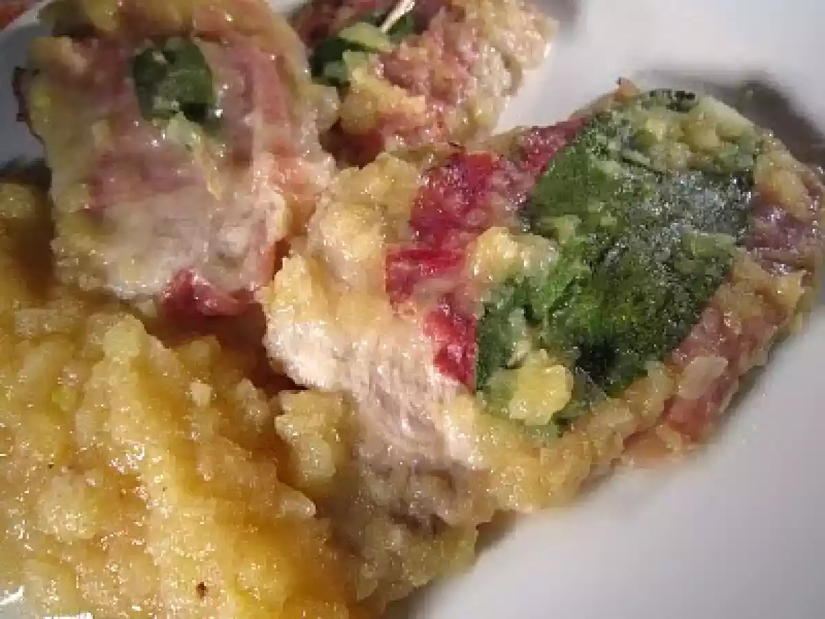 Pacchettini di lonza con speck e mele