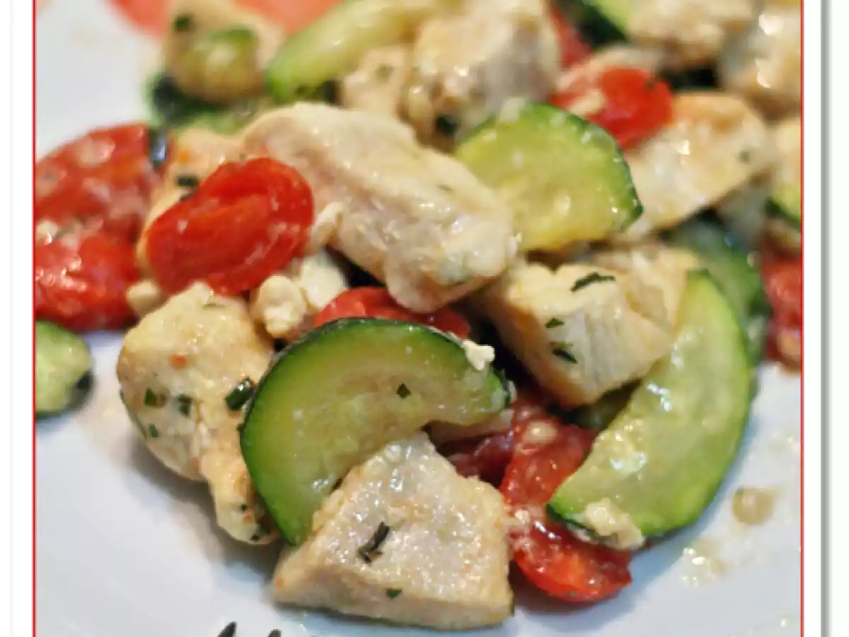 Padellata di pollo e zucchine al dragoncello