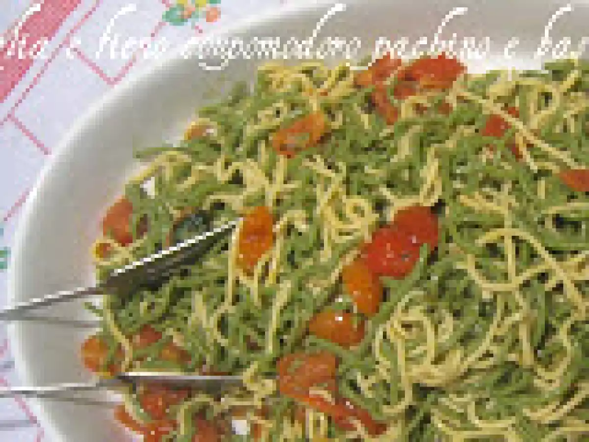PAGLIA E FIENO CASALINGHI CON POMODORO PACHINO E BASILICO - foto 2