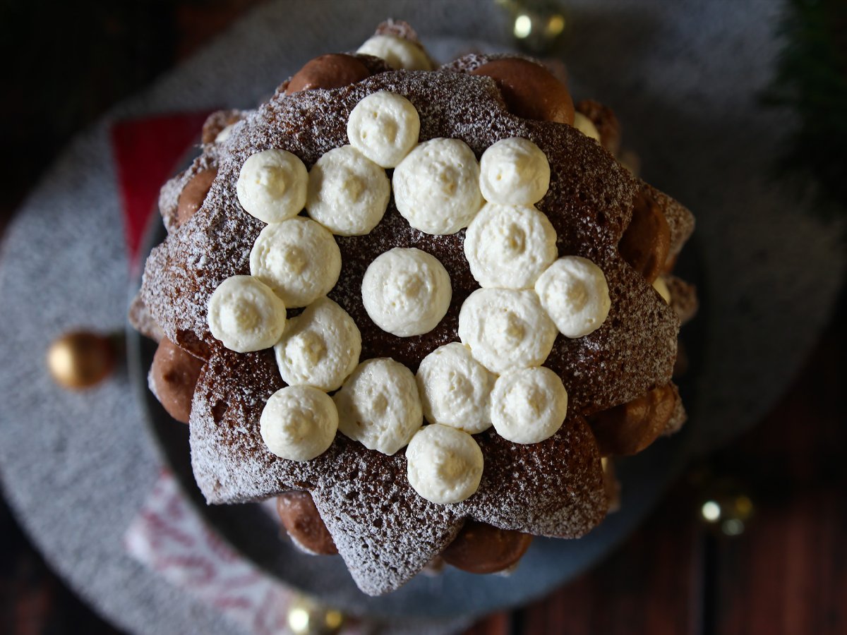 Pandoro farcito con crema al mascarpone e Nutella - foto 3