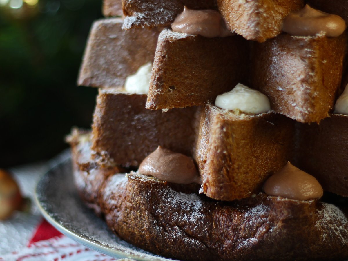 Pandoro farcito con crema al mascarpone e Nutella - foto 6