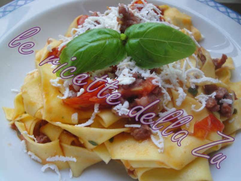 Pappardelle con sugo di Salsiccia Piccante e Pomodori Ciliegino, foto 8