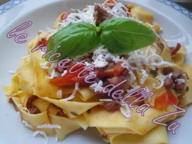 Pappardelle con sugo di Salsiccia Piccante e Pomodori Ciliegino, foto 8