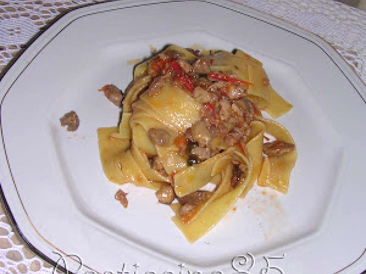 Pappardelle salsicce e funghi porcini, Ricetta Petitchef