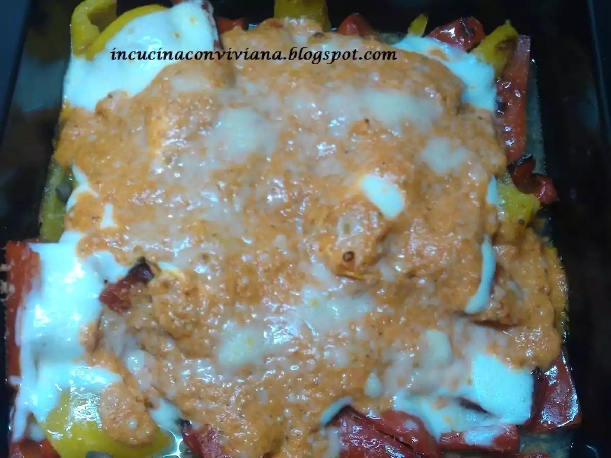 Parmigiana di peperoni gialli e rossi - foto 2