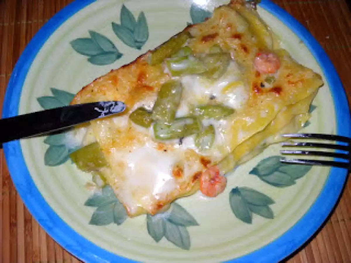 PASTA AL FORNO ASPARAGI E GAMBERETTI