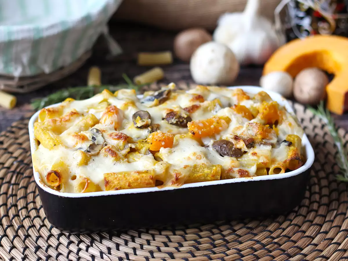 Pasta al forno con zucca, funghi e besciamella - foto 7