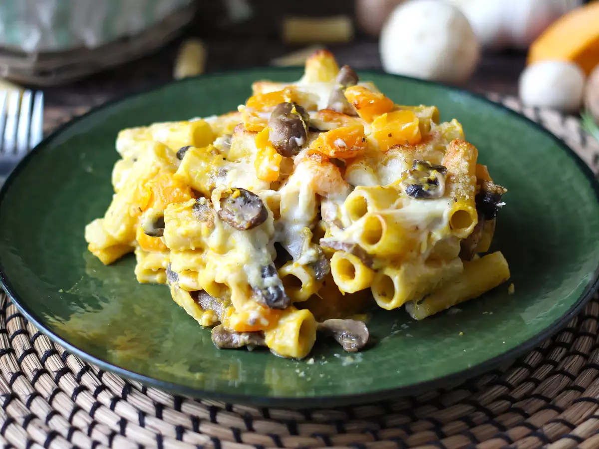 Pasta al forno con zucca, funghi e besciamella - foto 5