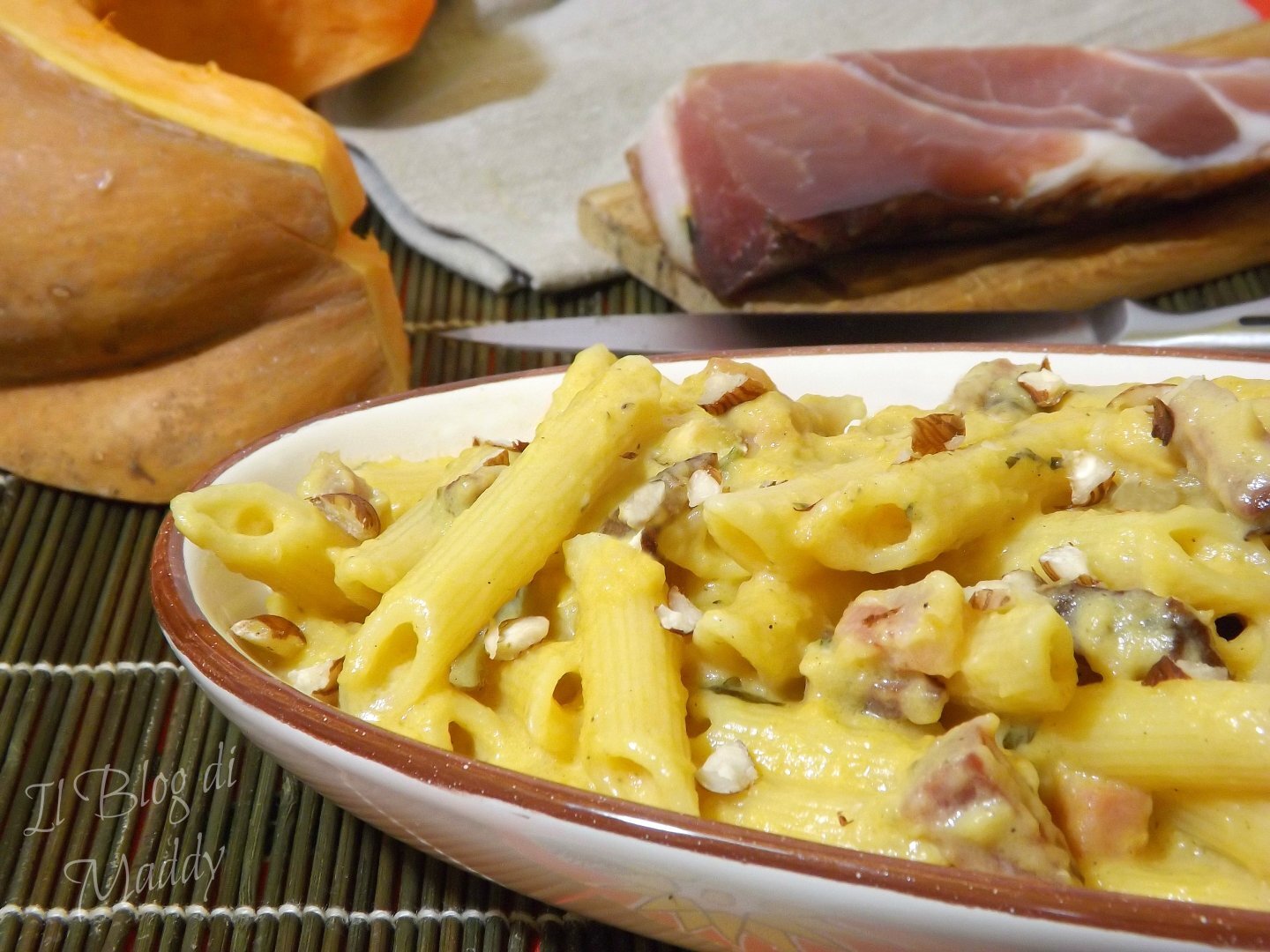 Ricetta pasta con crema di zucca e speck semplice e veloce