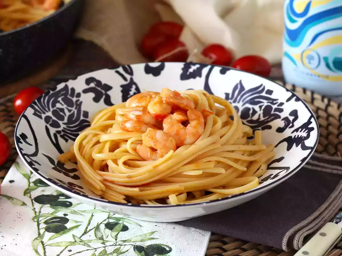 Pasta con gamberi e pomodorini - foto 3