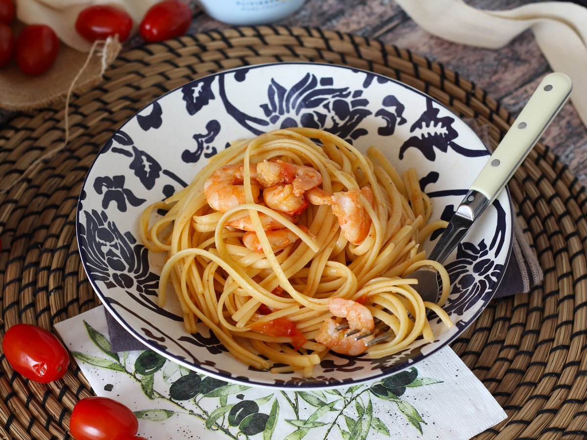 Pasta con gamberi e pomodorini - foto 5