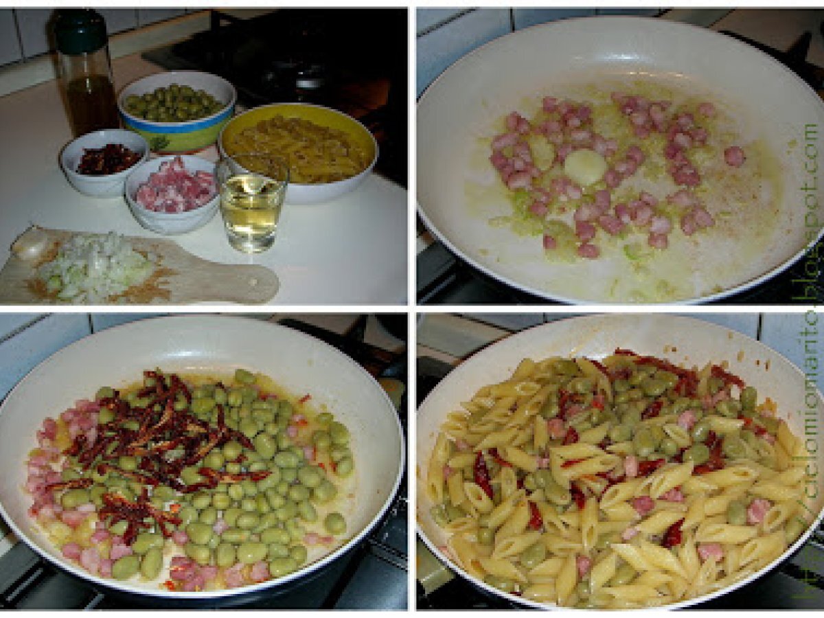 Pasta con le fave e pancetta - foto 2