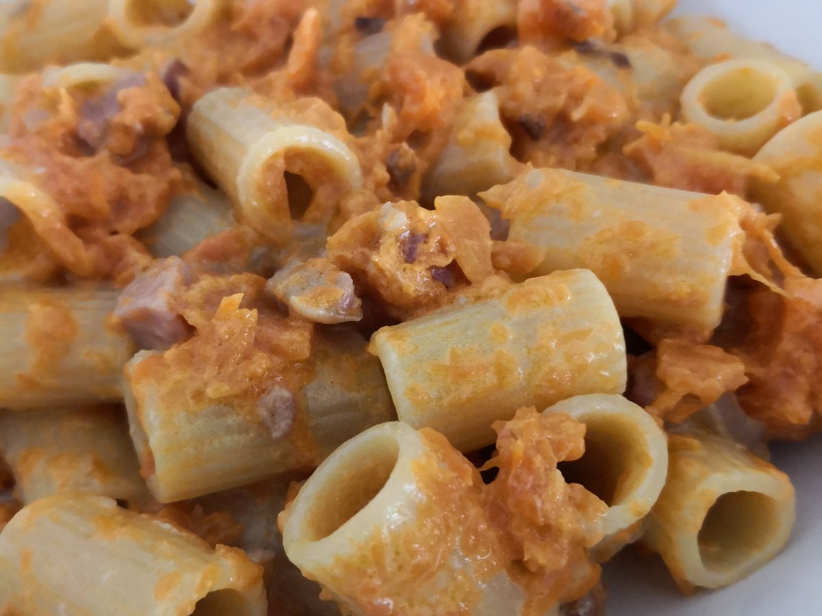 Pasta con zucca e pancetta - foto 2