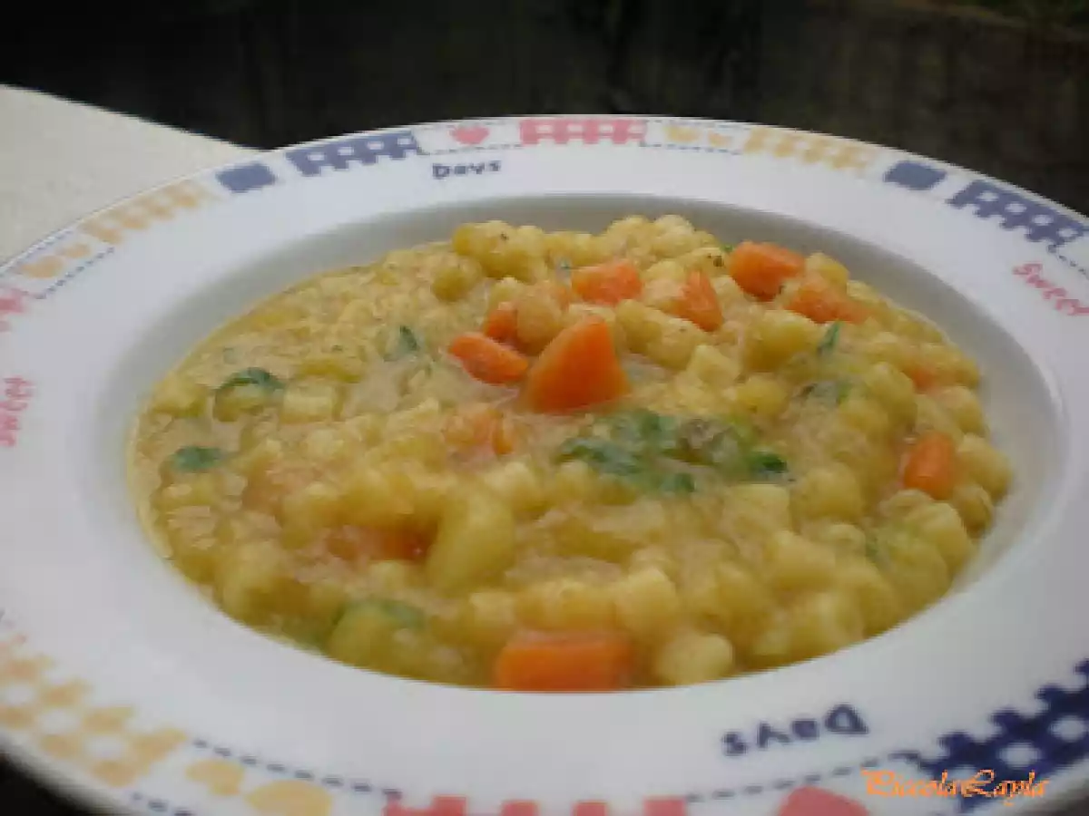 Pasta Cremosa con Patate Carote ed erbe aromatiche