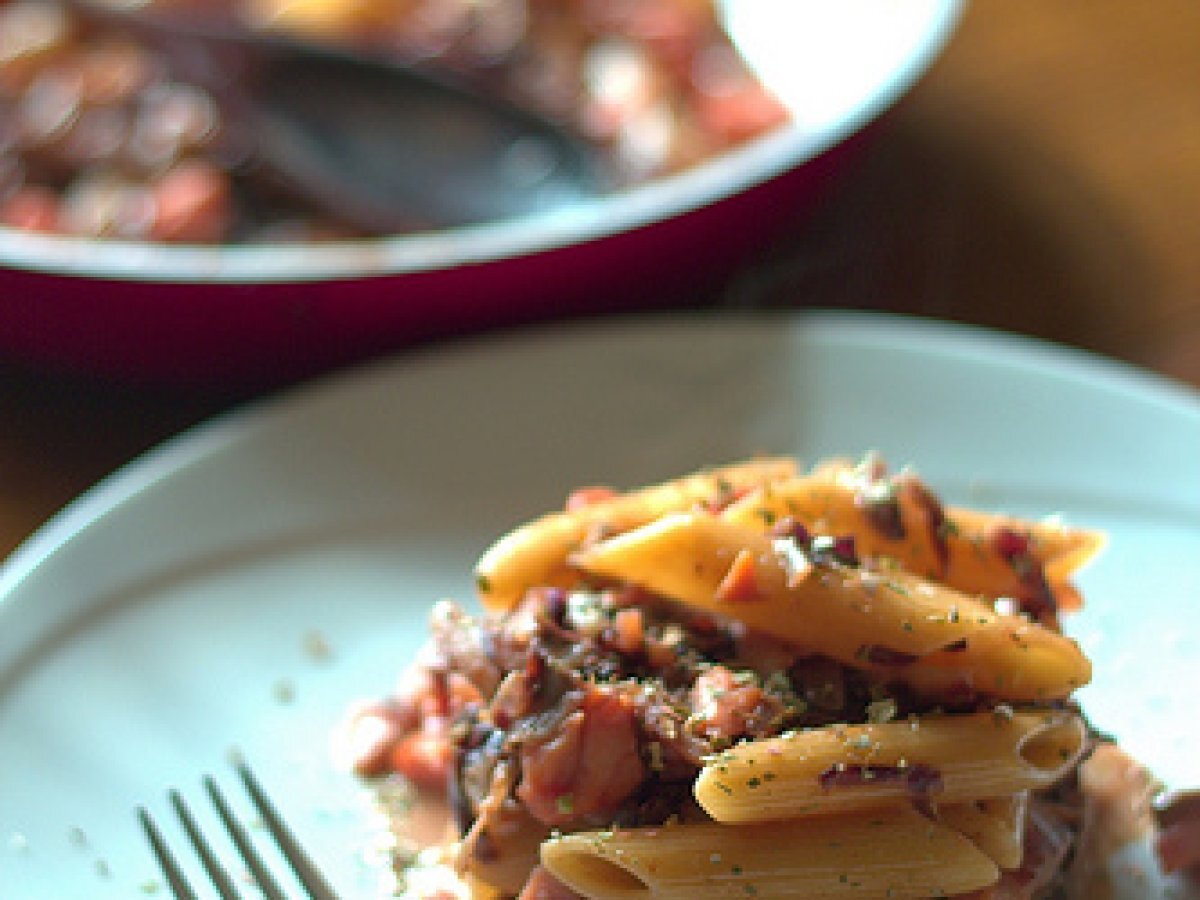 Pasta salmone e radicchio / Pasta with salmon and radicchio