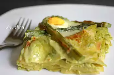 Pasticcio con crema di asparagi