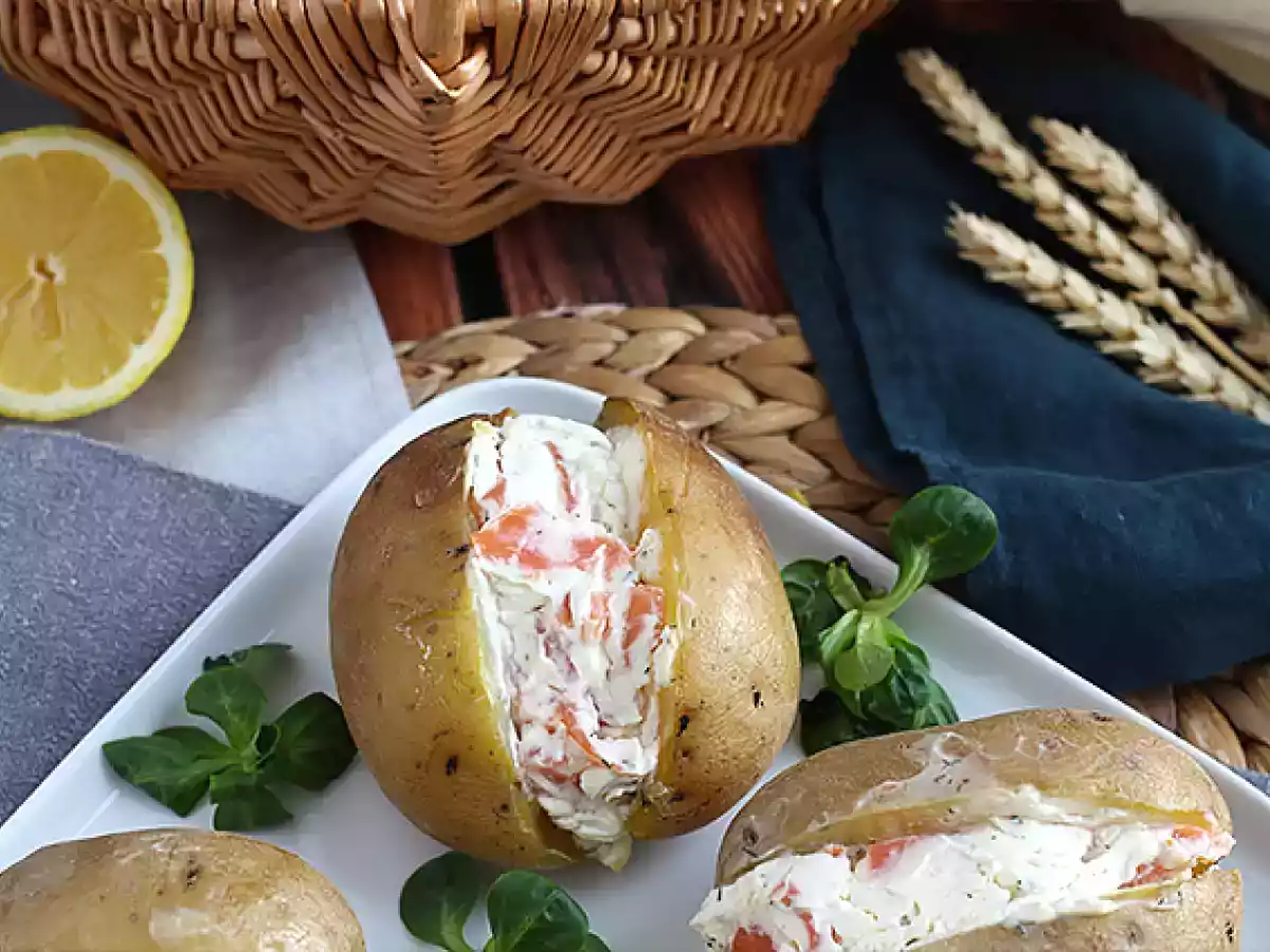 Patate ripiene con salmone affumicato e philadelphia - foto 3