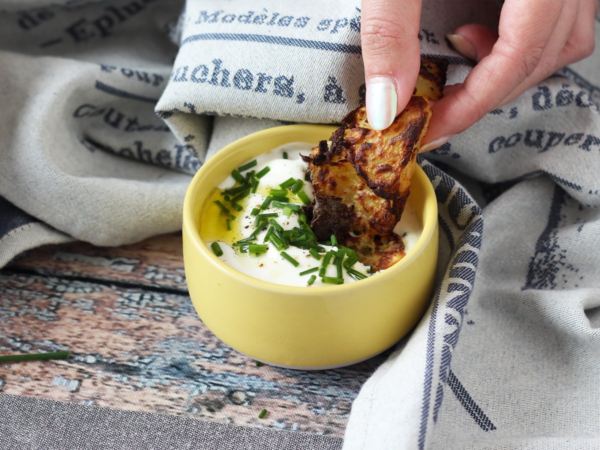 Patate schiacciate (Smashed potatoes) in friggitrice ad aria - foto 4