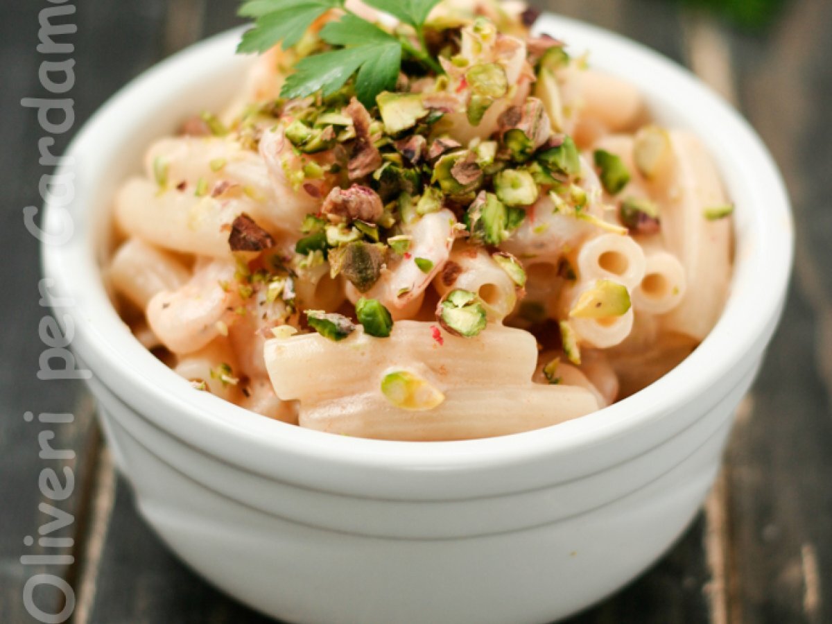 Penne con gamberi e brandy