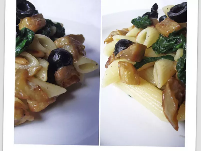 Penne rucola, melanzane, olive, pinoli tostati e pecorino sardo - foto 2
