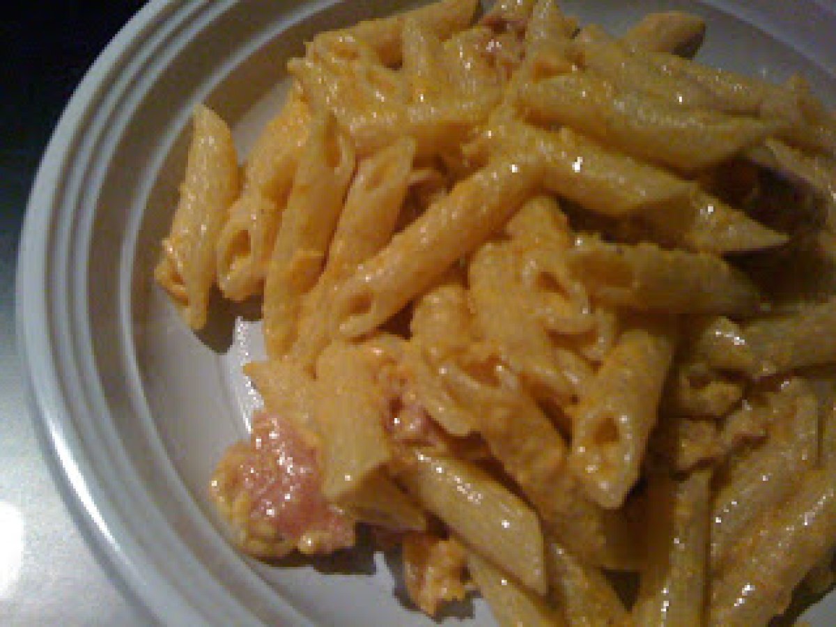 Penne zucca e speck