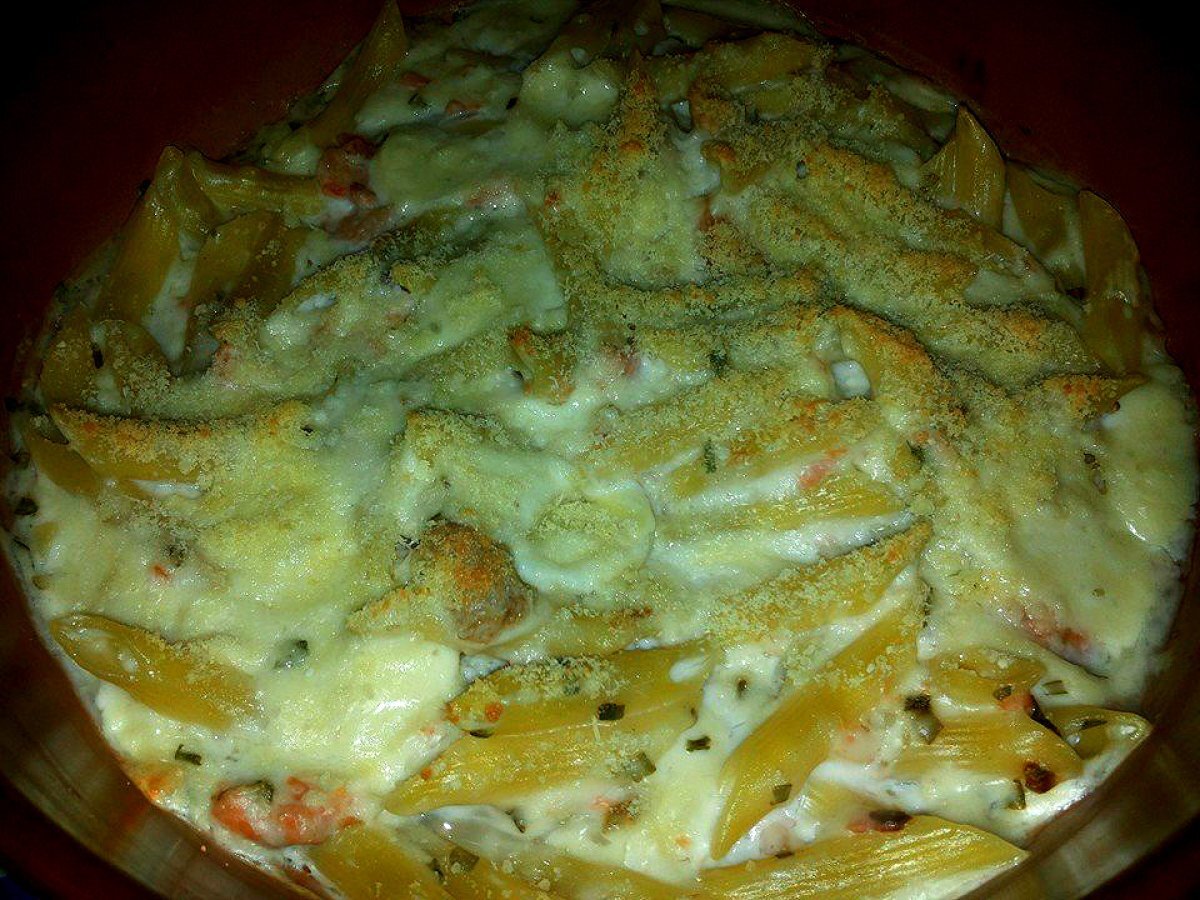 Pennette gratinate al salmone